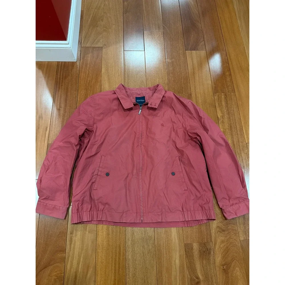 Brooks Brothers Harrington Jacket Mens Red Plaid Lined Full Zip XL